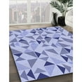thumbnail image 3 of Ahgly Company Machine Washable Indoor Square Transitional Heavenly Blue Area Rugs, 5' Square, 3 of 7