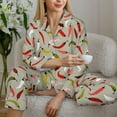 thumbnail image 6 of Sigee Colorful Chili for Women’s Pajama Sets Long-Sleeved Pjs Sets for Women 2 piece Sleepwear-X-Large, 6 of 7
