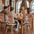 thumbnail image 5 of Merry Christmas Santa Claus Chair Covers Set of 6 Xmas Gift Winter Snowflake Brown Chair Back Covers Stretch Removable Washable Slipcovers Protector for Dining Room Kitchen Party Decor, 5 of 5