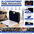 thumbnail image 4 of Double-Side Small Parts Storage Case, 34 Compartments Hardware Organizer Box with Removable Plastic Dividers for Screws Nuts Nails Bolts, 4 of 5