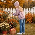 thumbnail image 6 of Girls Polka Dot Turtleneck Sweater Long Sleeve Pullover Tops Loose Fit Kids Casual Fall Winter Daily Knit Outfits, 6 of 6