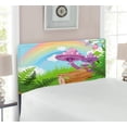 thumbnail image 2 of Mushroom Headboard, Scenery with Wood Timber Grass and Rainbow Fungus Herbs Leaves Art, Upholstered Decorative Metal Bed Headboard with Memory Foam, Twin Size, Multicolor, by Ambesonne, 2 of 4