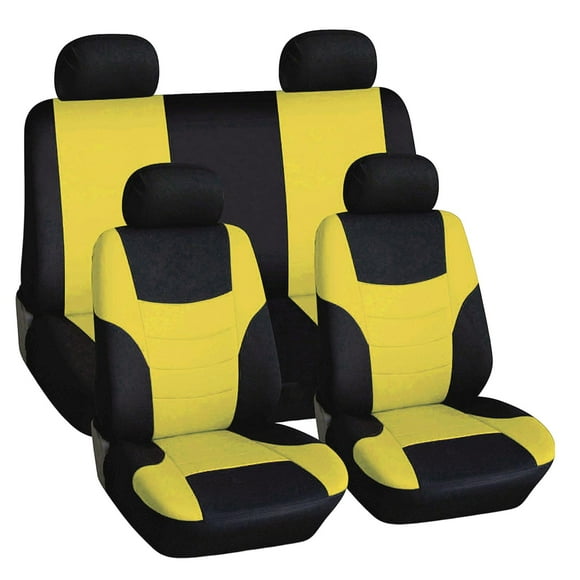 Fundas de asiento de coche de 8 piezas lavables Amarillo shamjiam Protector de cubierta de asiento automático