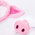 thumbnail image 3 of Conjunto de disfraz de cerdo, orejas de cerdo, nariz, cola y pajarita, accesorios de disfraces de cerdo rosa para niños Rojo Verde, 3 of 5
