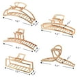 thumbnail image 2 of FloreceBien - Paquete de 5 pinzas para el pelo grandes para mujer, pinzas para el pelo doradas, pinza de metal de sujeción fuerte, pinzas para el pelo para cabello fino y grueso, 2 of 7