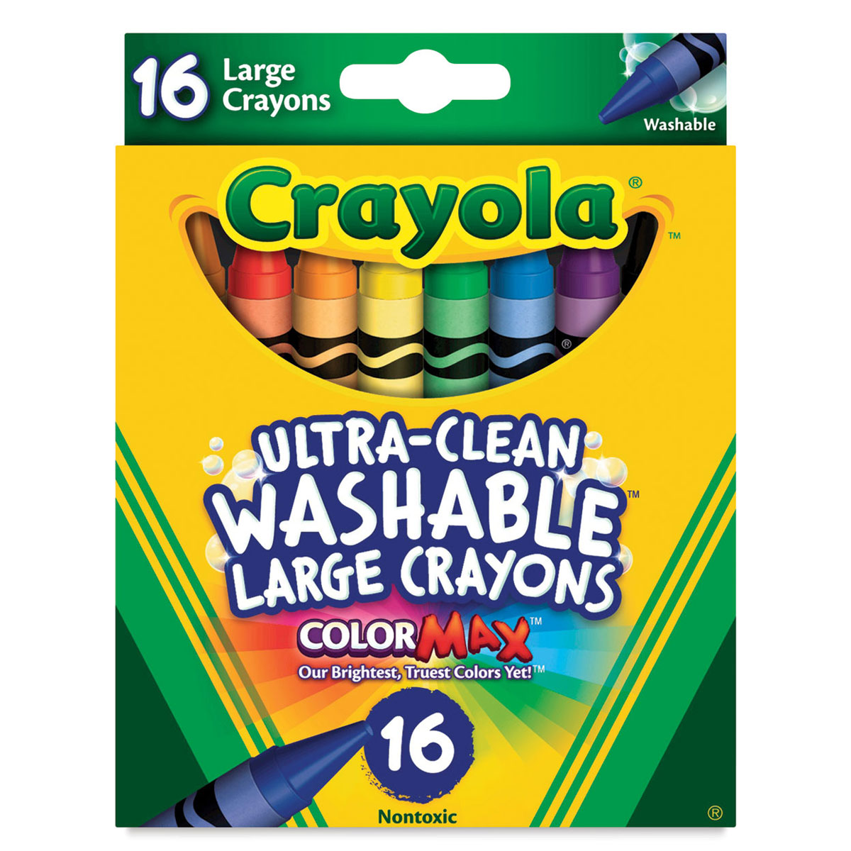 Crayola Large Washable Crayons, 16 Ct, School Supplies for Kindergarten, Toddler Crayons - image 3 of 4