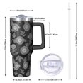 thumbnail image 2 of 40oz Pioneer Flower Floral Print Pattern Insulated Tumbler with Handle, BPA-Free Leak Proof Lid and Straws, Double Wall Vacuum, Hot 12h/Cold 34h, 2 of 6