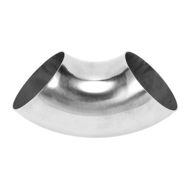 Codo de doblez de mandril de 90 grados Unique Bargains para tubo de escape modificado de automóvil, 2.35" pulgadas OD, espesor 1.5mm/16GA, 60x152x1.5mm, acero inoxidable 201 tono plateado