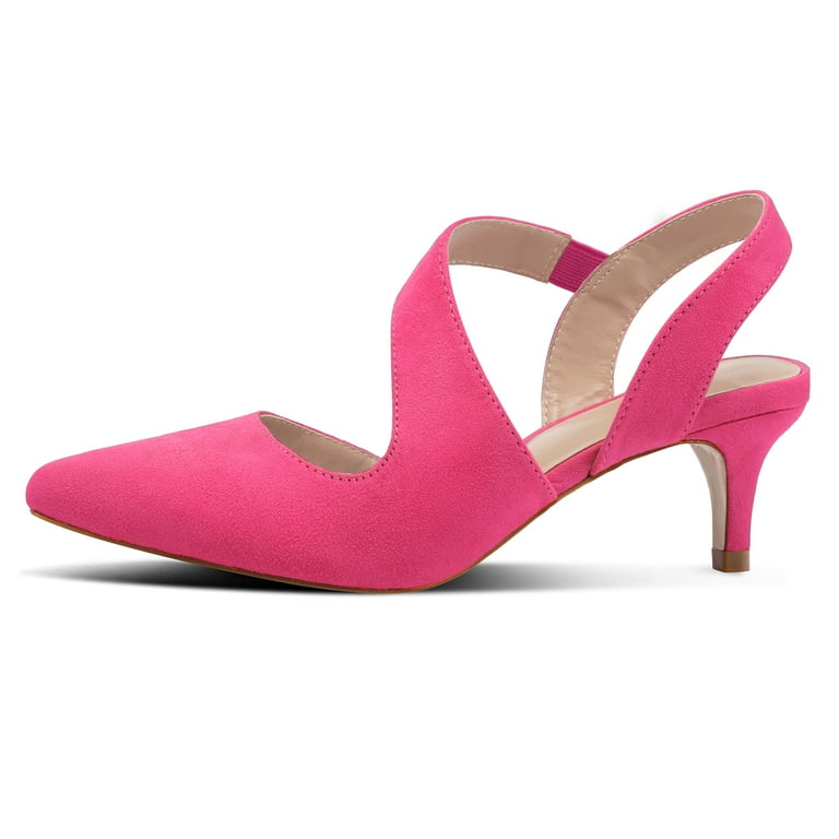 Bocca Women s Heel Pumps Hot Pink 2 inch Slingback Dress Shoes 7M