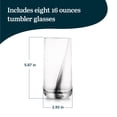 thumbnail image 3 of Libbey Black Ribbon Drinking Glasses Set of 8, 16 Oz Sleek Ribbon Accent Drinking Glass Cups, Durable Water Glasses Set for Soft Drinks, Iced Tea, 3 of 6