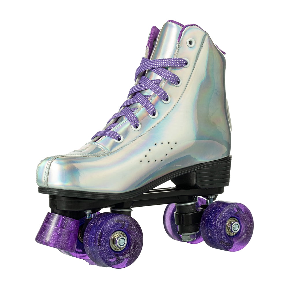 EONROACOO Sliver Roller Skates for Women Girls Light up 4 Wheels Skates,Adult(Women 7/Men 5.5)