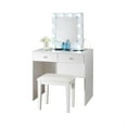 thumbnail image 2 of Hudi Makeup Vanity and Stool Set- 10 Lights- USB Power Outlet- White, 2 of 6