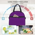 thumbnail image 4 of Fuzoiu Purple Print Insulated Lunch Bag for Women Men Large Reusable Lunch Box Adult Leakproof Portable Cooler Tote Bags for Work Picnic, 4 of 7