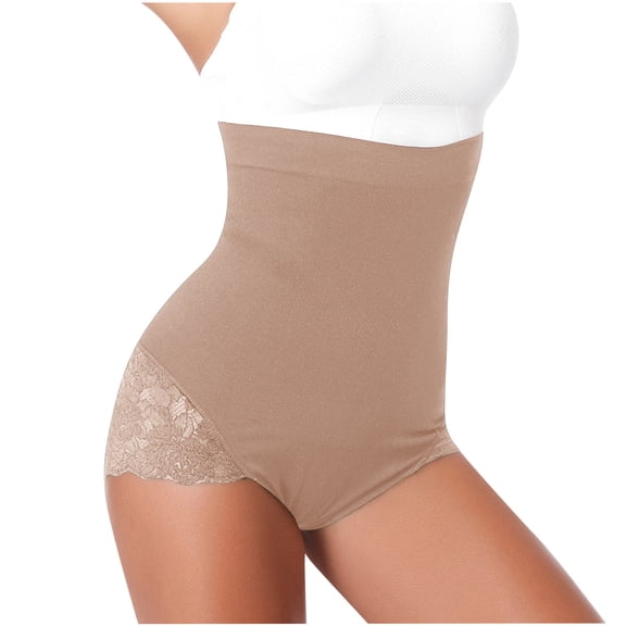 BLVB High Waisted Shapewear Panties for Women Seamless Lace Butt Lifting Body Shaper Underwear Girdle Panty