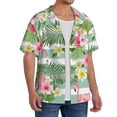 thumbnail image 2 of Goofa Tropical Flamingo Printed Men's Casual Short-sleeved Shirt,Lightweight Breathable Button-down,Summer Casual men's top,Versatile Fashion shirt-3X-Large, 2 of 7