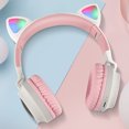 thumbnail image 1 of Twowood auricular Lindo gato de gato Bluetooth compatible con Bluetooth LED LED Luz de resplandor de brillo para niña Auriculares Auriculares Auriculares, 1 of 7