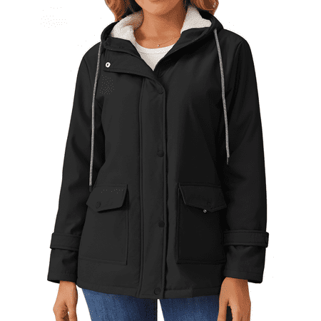 Rosvigor Womens Sherpa Coats Winter Fleece Jackets Women Windproof Warm Parkas Coats with Hood