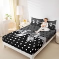 thumbnail image 3 of Erosebridal Black Bowknot Girls Queen Sheet Sets,Kawaii Polka Dot Bowtie Bed Set For Kids 4 Pieces, 3 of 6