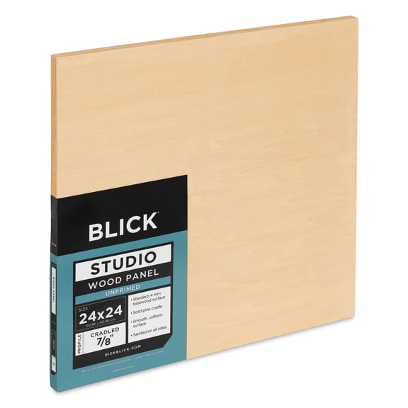 Blick Studio Artists' Wood Panel - Flat Cradle, 24" x 24", 7/8" Cradle