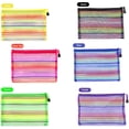 thumbnail image 2 of Bolsa de malla con cremallera, 6 uds., 6 colores, 9,8 "x 7", lápiz, bolígrafo, bolsa para documentos, bolsas con cremallera para archivos, bolsa de almacenamiento para cosméticos de viaje y, 2 of 5