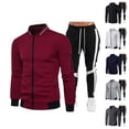 thumbnail image 2 of guisaled Men's Tracksuits 2 Piece Sets Casual Jacket And Sweatpants Sweatsuits Athletic Jogging Warm Up Full Zip Sportswear Sets, 2 of 3
