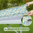 thumbnail image 6 of Blue White Flower Pattern Square Fitted Tablecloth with Elastic Edge,Square Table Cover,Washable Elastic Table Cover for Home Kitchen Party Decor 34"x34", 6 of 6