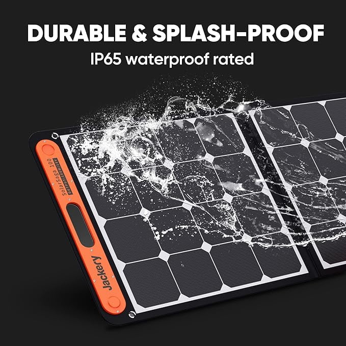 Restored Jackery Solar Saga 100W Solar Panel - High-Efficiency - New Version - Bifacial - Portable - Black ( Refurbished)