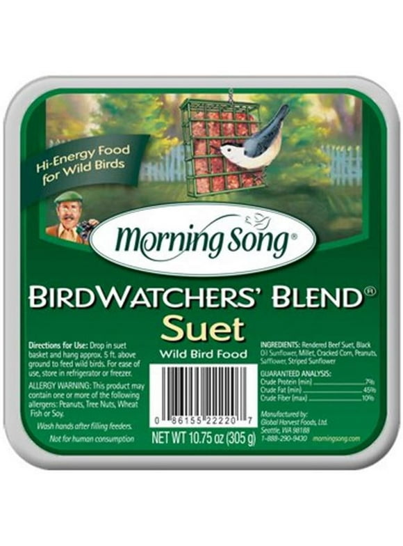 Morning Song 11431 12-10.75 oz Birdwatchers Blend Suet Wild Bird Food