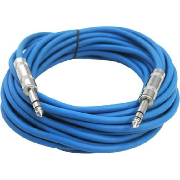 Seismic Audio SATRX-25, Blue 25 Foot TRS Patch Cable