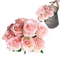 thumbnail image 2 of Fake Roses Artificial Flowers Red Roses with Long Stems Realistic Faux Silk Rose Bouquets for Wedding Bridal Shower Centerpieces Floral Arrangements Party Valentines day Flowers(Light Pink,17.32"), 2 of 9
