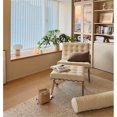 thumbnail image 4 of CRO Decor Genuine Leather Cowhide Tufted Accent Lounge Chair With Ottoman(White), 4 of 13