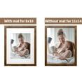 thumbnail image 4 of Afuly 11x14 Picture Frame with Mat, Wooden Frames for 11x14 8x10 Photos Display, Modern Walnut Photo Frame Set for Wall and Tabletop, Gifts for Mom Dad Grandma Family Friends, Set of 2, 4 of 13