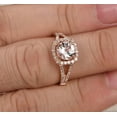 thumbnail image 2 of Sale 2 Carat 6mm Round Cut Halo Morgnaite Engagement Ring with Diamond Moissanites for Women with 18k Gold Plating, 2 of 4