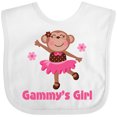 thumbnail image 3 of Inktastic Gammy's Girl monkey Girls Baby Bib, 3 of 4