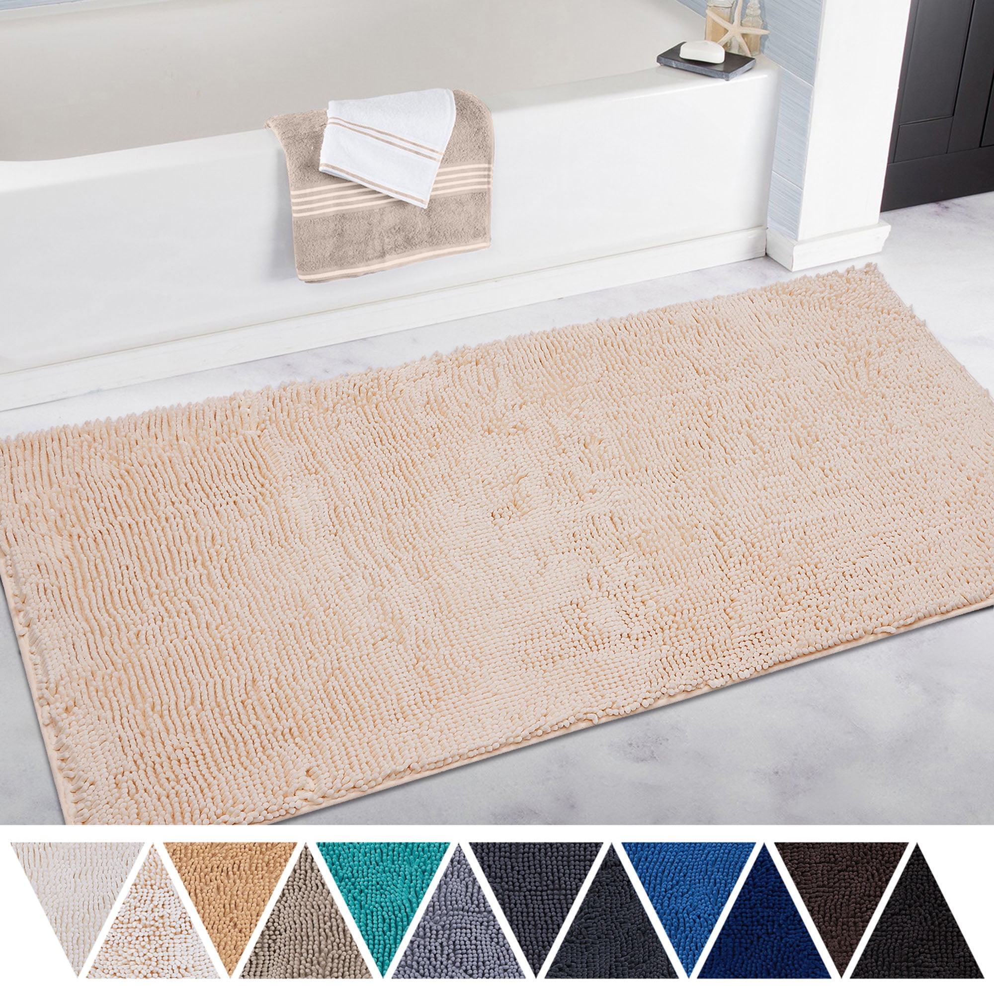 cream bathroom mats