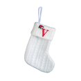 thumbnail image 1 of Decorative Knitted Christmas Socks Bag for Kids with Embroidery Letters Candy Themed Holiday Stocking, 1 of 3