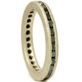 thumbnail image 1 of 1/2ct Treated Black Diamond Eternity Ring Brushed Solid 14K Yellow Gold, 1 of 2
