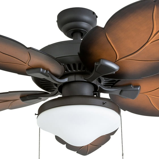 Prominence Home 50666 35 Delray Tropical 52 Inch Bronze Prominence Home 50666 35 Delray Tropical 52 Inch Bronze Damp Rated Ceiling Fan Globe Mocha Blades