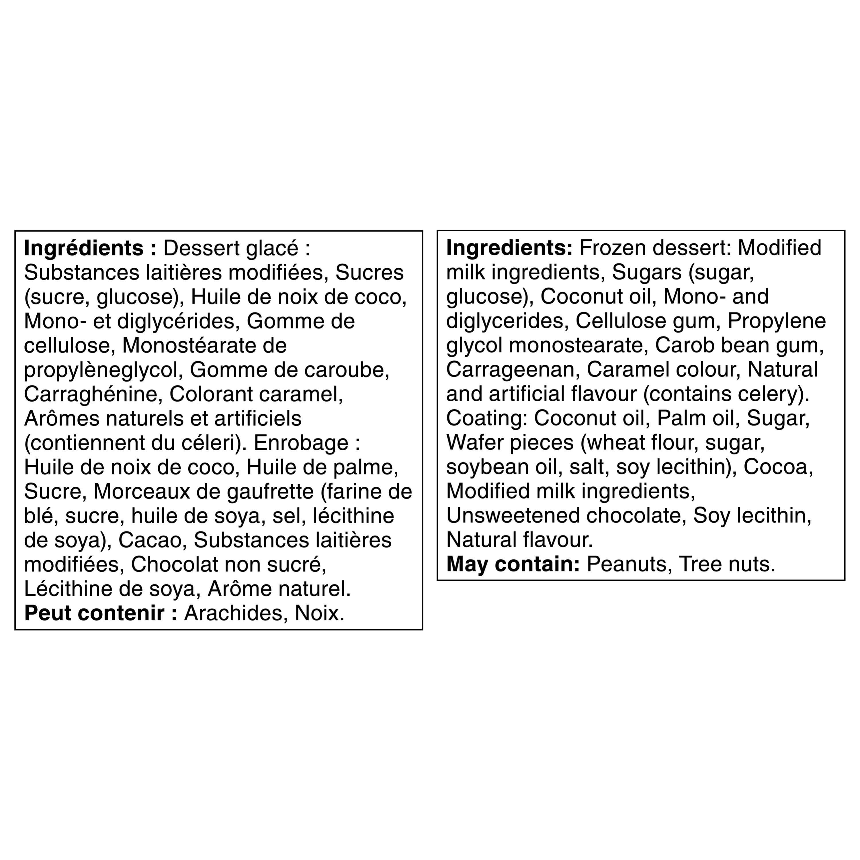 Frozen Dessert Bars, Wafer-flavoured Frozen Dessert In A Milk Chocolatey Shell With Crushed Wafer Pieces, Crafted In Canada, No Artificial Colours, Individually Wrapped, 400 mL