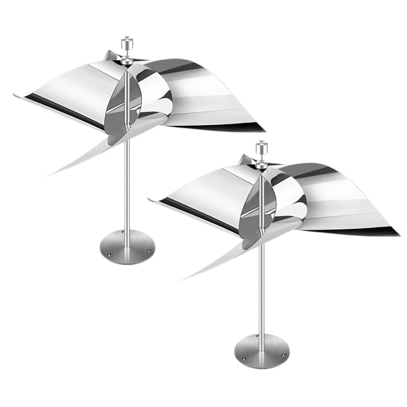 OIUR 2 Pcs Reflective Bird Deterrent Pinwheel Stainless Steel Wind Powered Scare Devices Bird Repellent Wind Spinner for Gardens Patios And Roofs