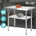thumbnail image 3 of Stainless Steel Prep Table - 48x24 Inches Commercial Work Table Food Metal Table Heavy Duty Kitchen Garage Worktables and Workstations Sandwich Top with 4 Caster Wheels, 3 of 6