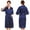 Blue, variant on Women Satin Robe Soft Luxurious Bathrobe Mid-Length Elegant Loungewear for Spa & Home M-3XL