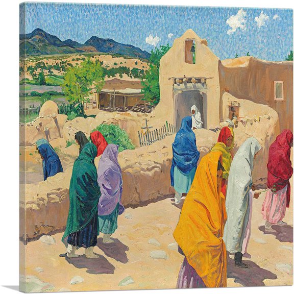 ARTCANVAS After The Chapel Hour 1923 Canvas Art Print by Walter Ufer - Size: 26" x 26" (1.50" Deep)