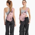 thumbnail image 6 of Sling Backpack,Pink Halloween Ghosts Sling Bag with Water Bottle Holder,Waterproof Sling Bag for Men/Women with Headphone Jack for Hiking,Travel, 6 of 6