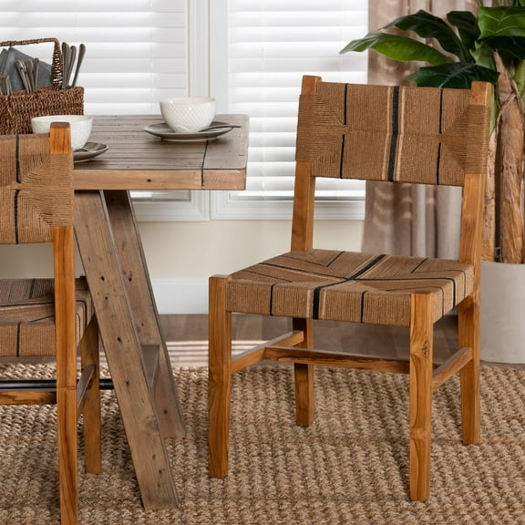 bali & pari Prita Boho Dining Chair, Natural Brown