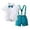 Blue, variant on Wdgfv Baby Boys 3 Piece Summer Gentleman Suspender Outfit, Short Sleeve White Button Down Shirt, Adjustable Striped Suspender Khaki Cuffed Shorts & Matching Bow Tie 5-6 Years