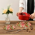 thumbnail image 7 of Table Trivets for Hot Dishes Strawberry Cute Flower Round Trivet Mat 2PCS Kitchen Potholders Heat Resistant Pot Holder for Bowl Teapot Home Decor Gifts, 7 of 7