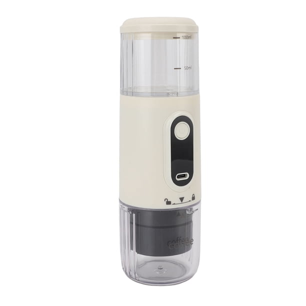 Cafetera Espresso Eléctrica Portátil, Cafetera de Vije Recargable, Cafetera de Coche Portátil para Acampar Senderismo Oficina Compartimo para Polvos y Cápsulas