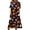 Black, variant on Women's Halloween Print Casual Dress, Short Sleeve V-Neck Style for Everyday Wear, Halloween Themed Fashion Dress for Ladies Black L