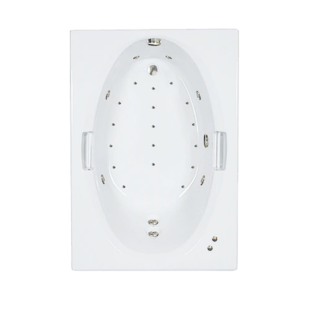 WaterTech Acrylic 60 in. x 42 in. GW Drop-In Whirlpool and Air Bath Combination Tub - White